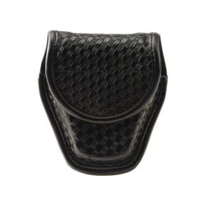 Bianchi 7917 AccuMold Elite Double Cuff Handcuff Case Hidden Snap Basketweave Nylon Black