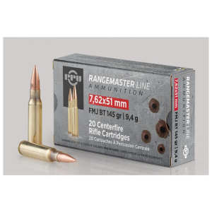 PPU RangeMaster 7.62X51 NATO 145gr FMJBT 2835 fps 20/ct