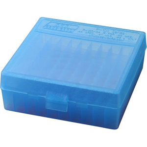 MTM Ammo Box 100 Round Flip-Top 41 44 45 LC Clr-Blue