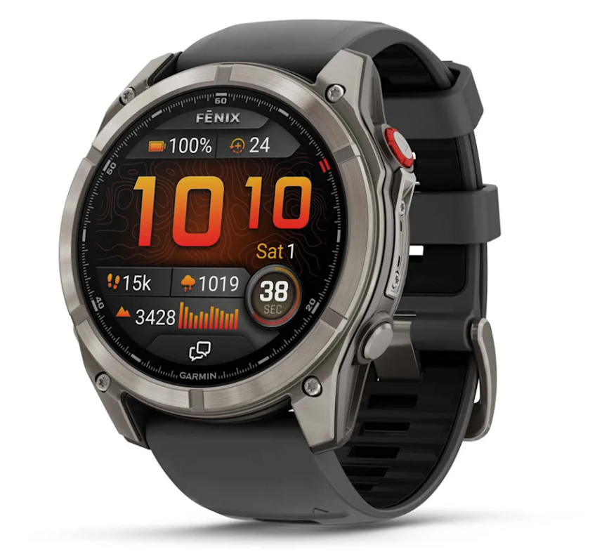 fenix 8 Pro - 51 mm, AMOLED, Sapphire, Titanium with Graphite/Black Silicone Band