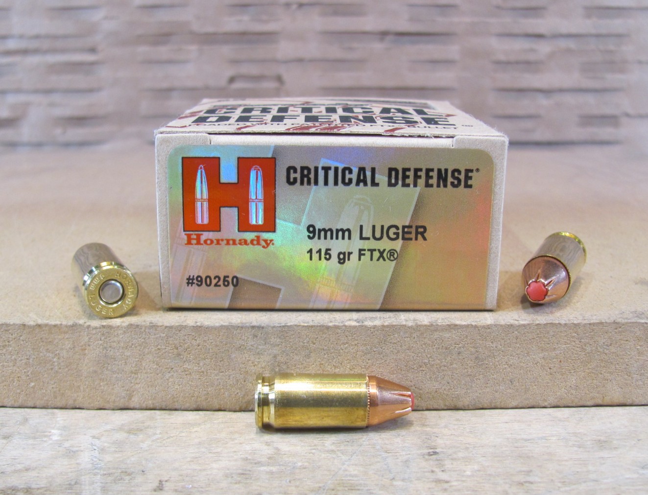 250 Round Case – 9mm Luger Hornady Critical Defense 115 Grain Hollow Point Ammo – 90250