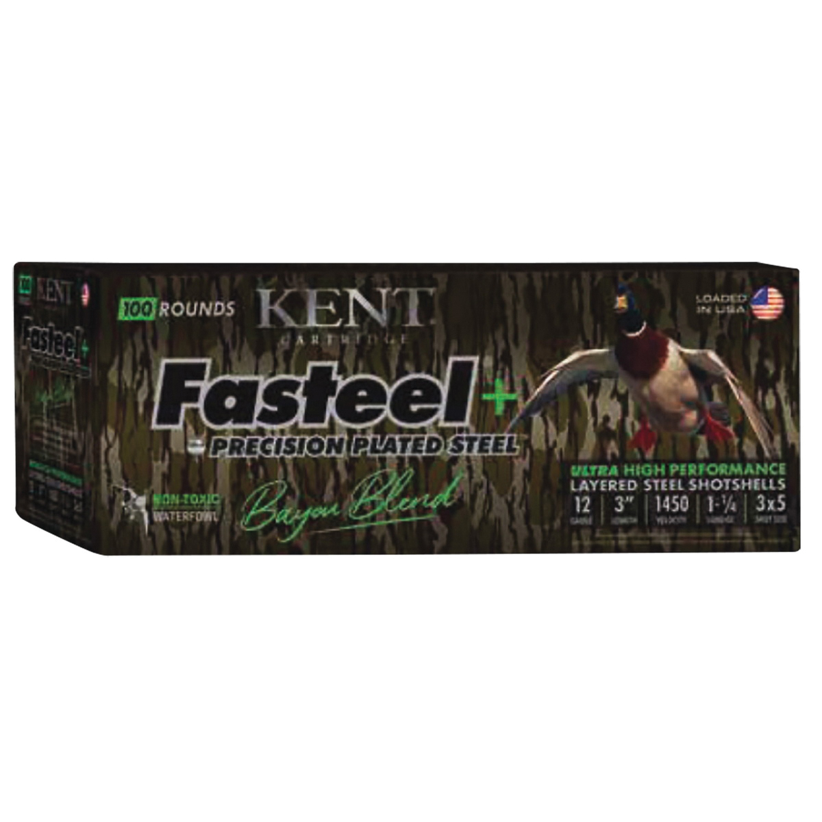 Kent Cartridge Fasteel+ Precision Steel 12 Gauge 3" #3/#5 1-1/4oz Shotgun Ammo, 100Rds