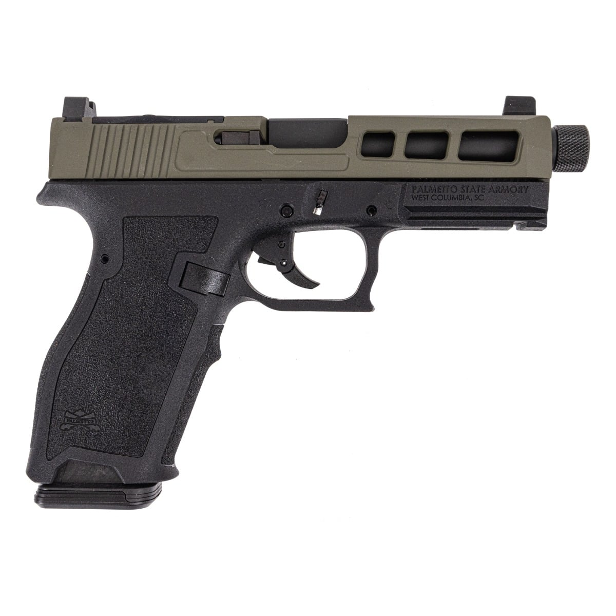 PSA Dagger Full Size - S 9mm, Pistol with SW1 RMR RearSight Slide, Sniper Green, Threaded Barrel, with Black Frame
