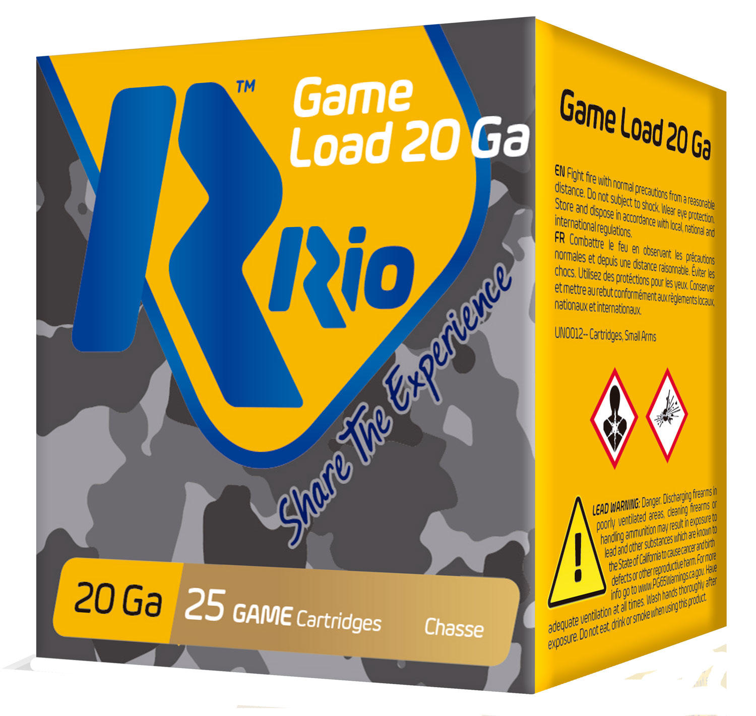RIO Game Load Field Load 2.75" 20 Gauge Ammo 8, 25 Rounds - RC208
