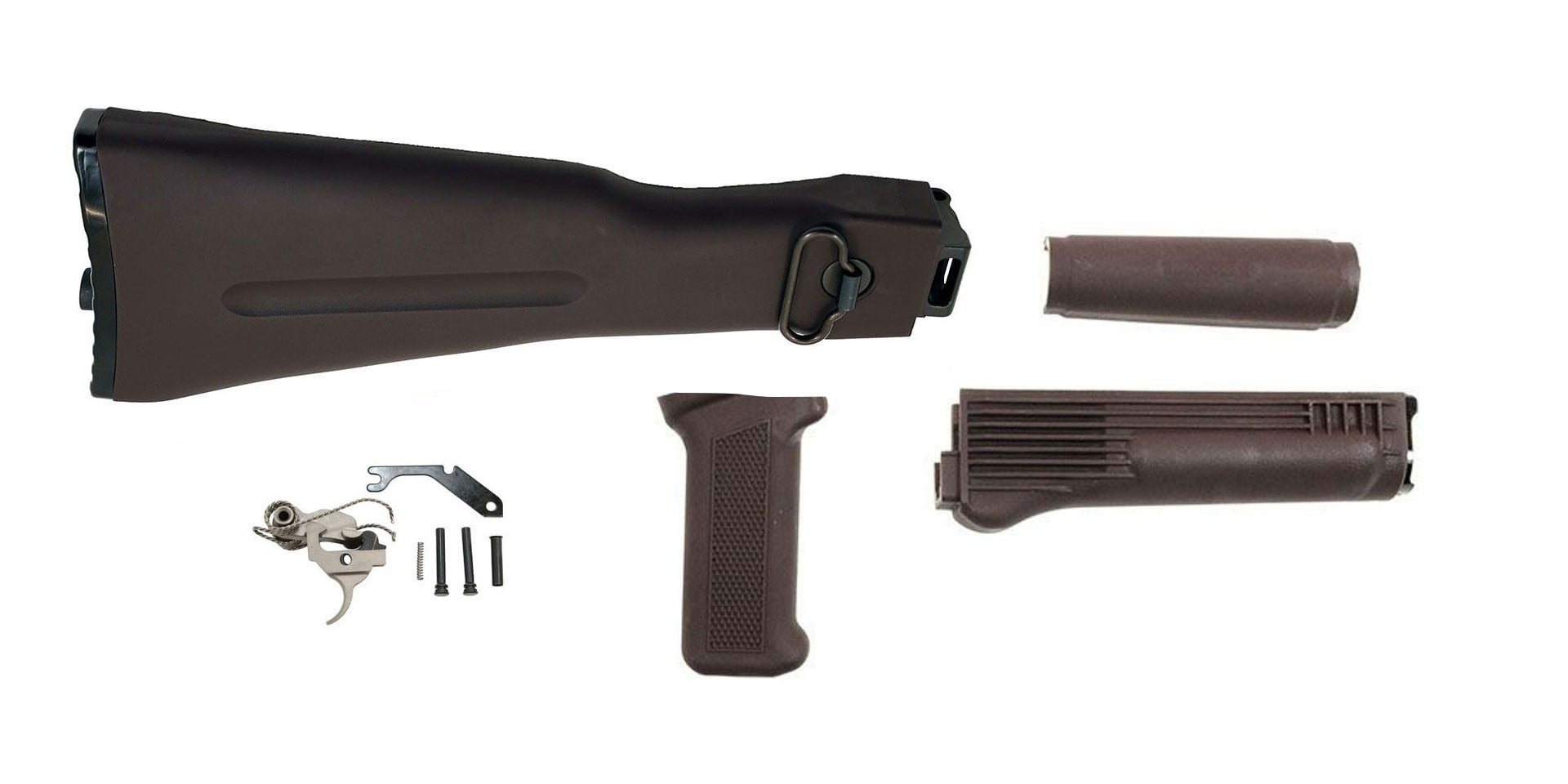 PSAK-47 Classic Plum Side Folding Furniture Set w/ PSA Custom AK-47 Enhanced Polished Nickel Boron Fire Control Group