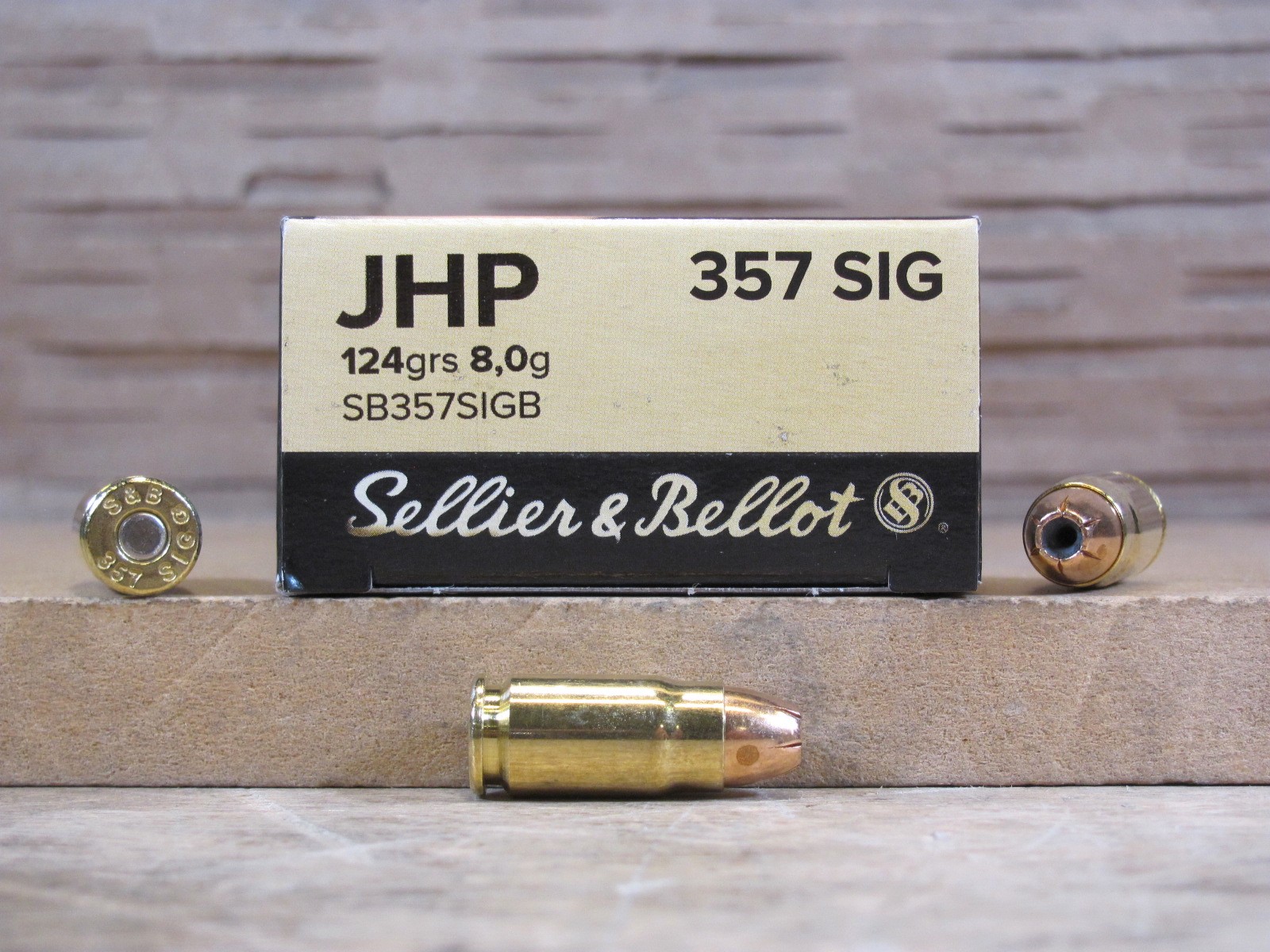 50 Round Box – 357 Sig 124 Grain JHP Ammo by Sellier Bellot – SB357SIGB