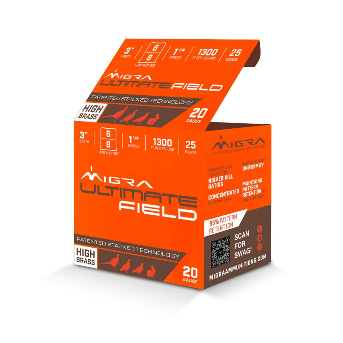 Migra Ultimate Field 20ga 3in #6-8 Stacked 1-1/4oz 25rds - M-20UF-6-8