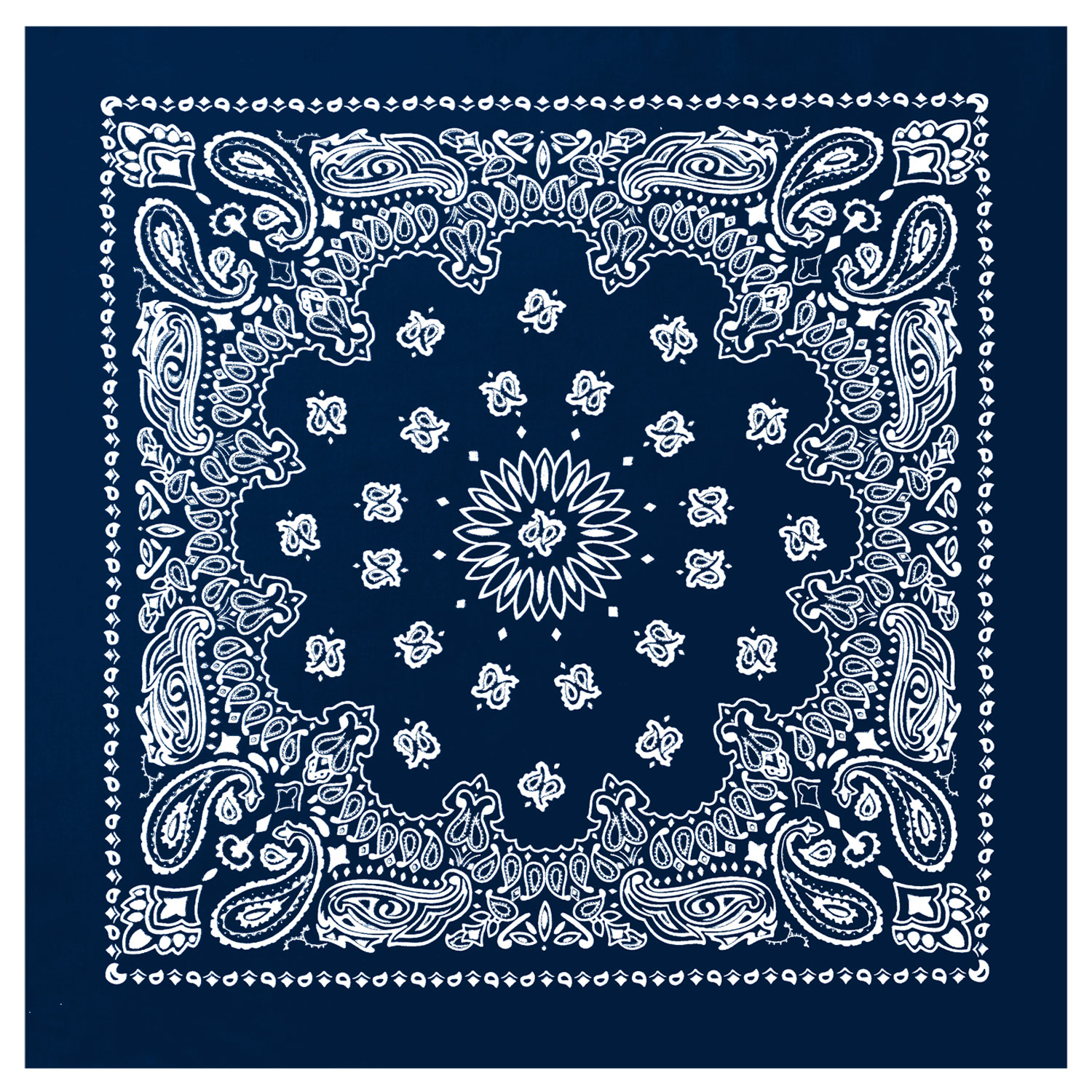 Rothco Trainmen Paisley Bandana - 22 X 22, Navy Blue