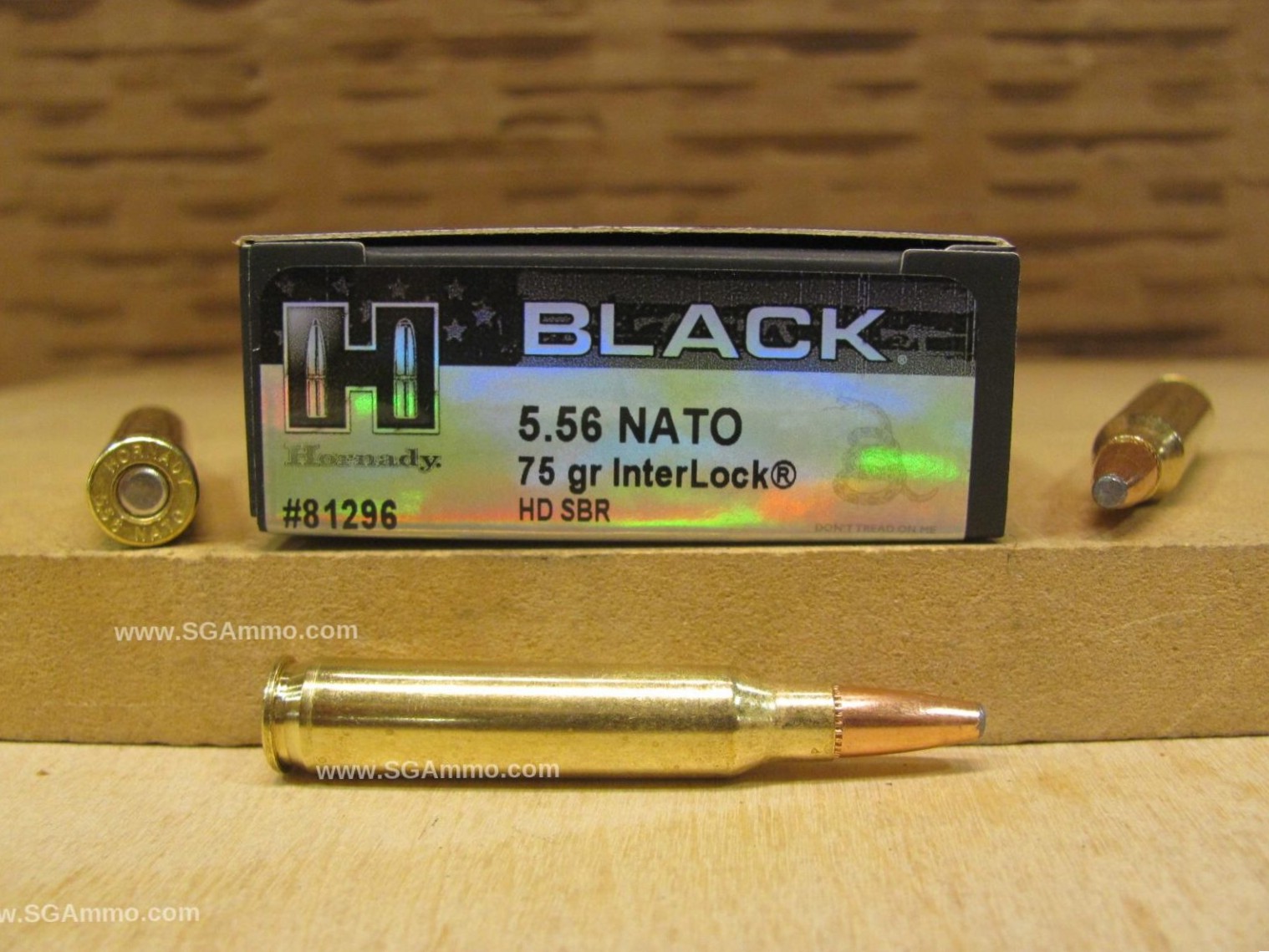 20 Round Box – 5.56 NATO 75 Grain Interlock HD SBR Soft Point Hornady Black Ammo – 81296