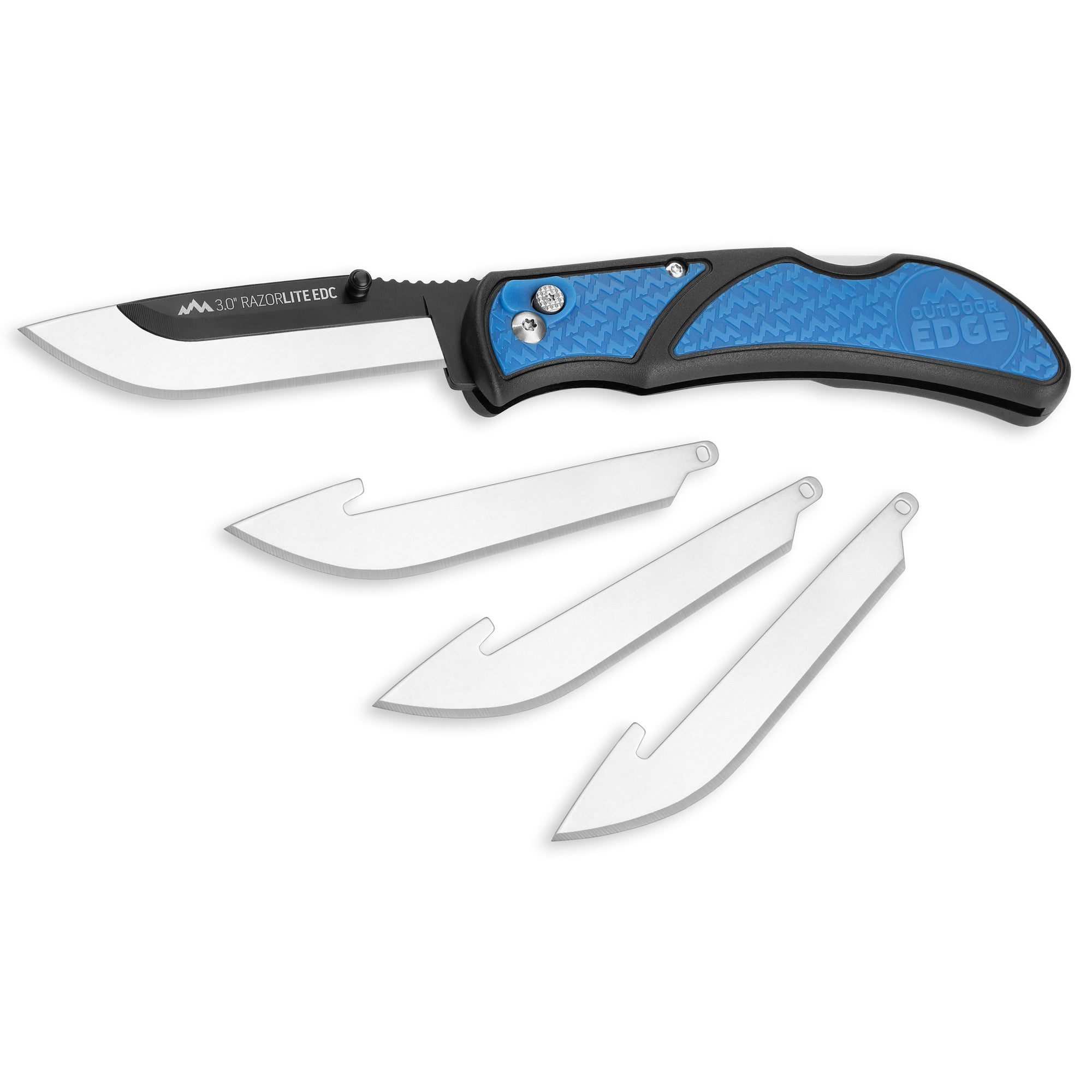 Outdoor Edge Razor EDC Lite 6.8" Knife, Black, Blue - RLU3040C