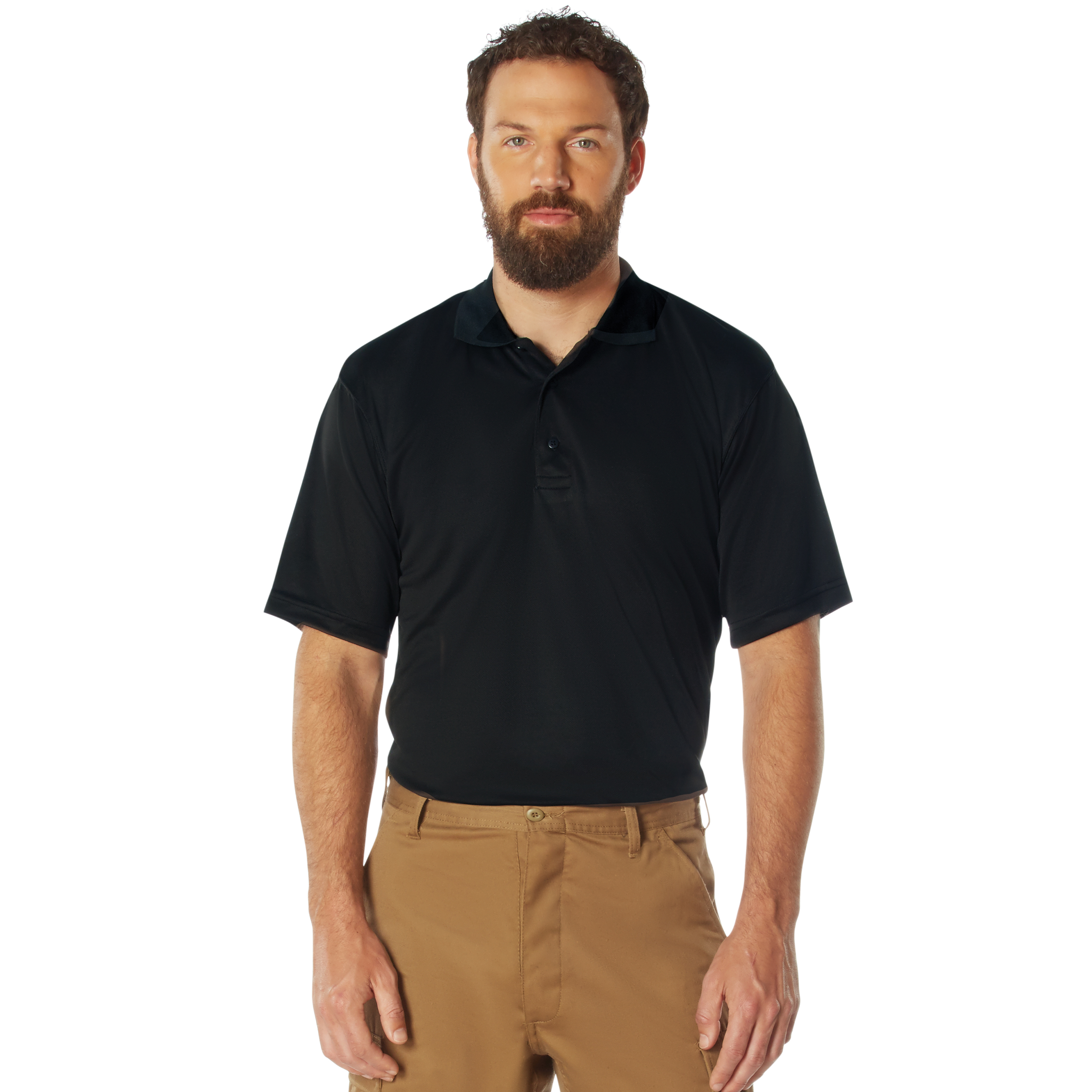 Rothco Moisture Wicking Polo Shirt - Black, 2X-Large