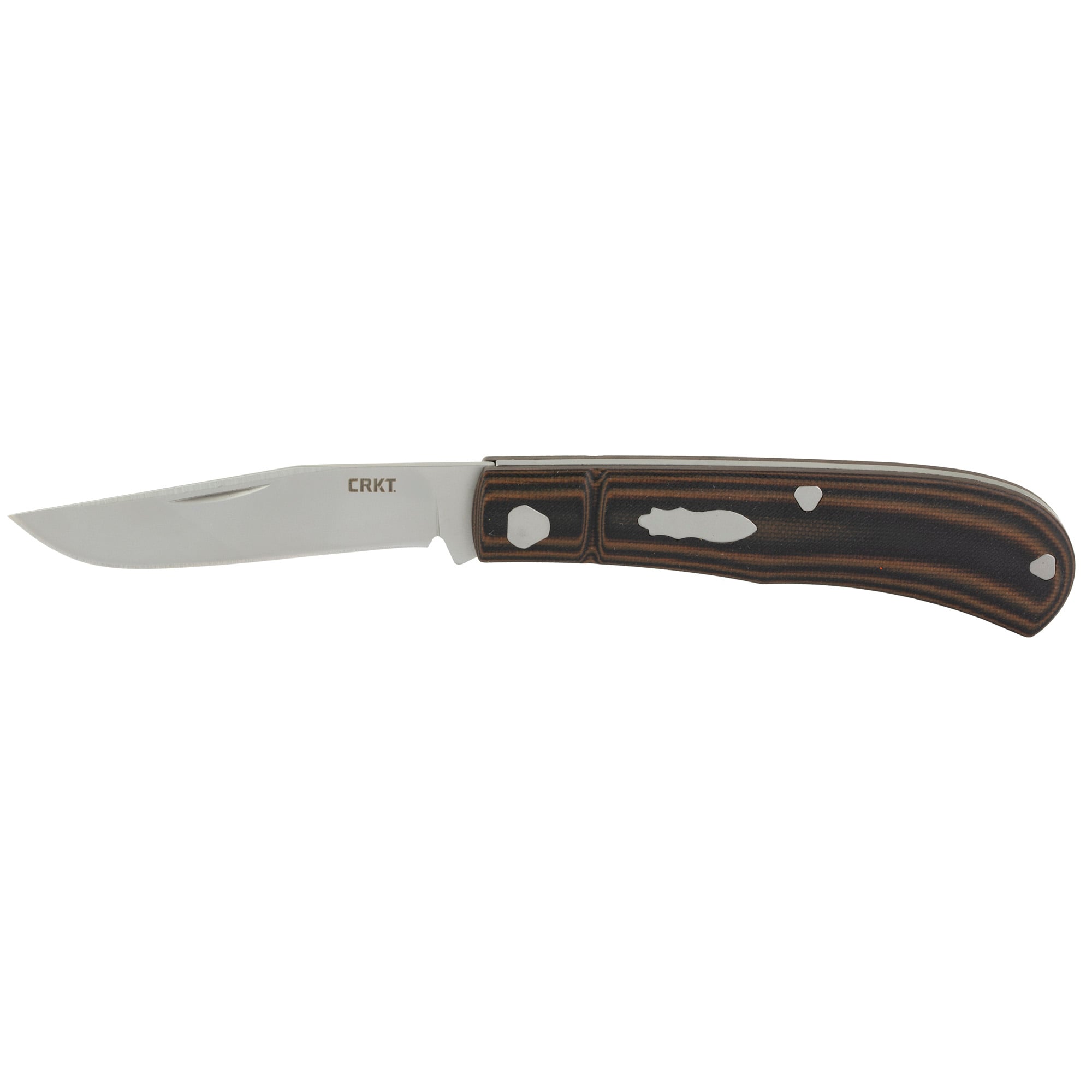 CRKT Venandi Brown Folding Knife Silver Plain 3.14" 7100 8Cr13MoV