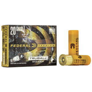 Federal Premium TruBall Rifled Slug 20ga 2 3/4"  3/4 oz Slug 1600 fps 5/ct