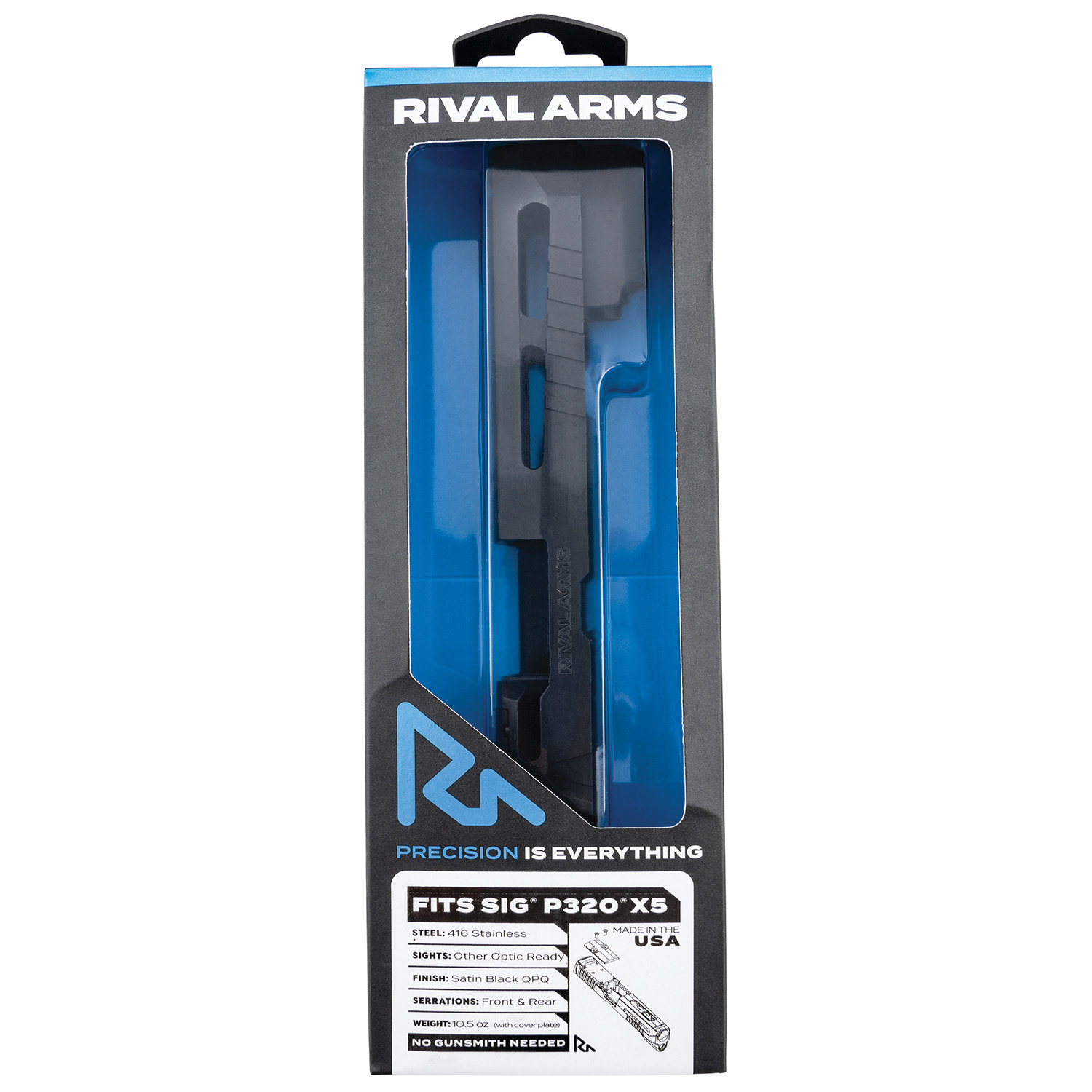 Rival Arms Faction Series Slide for Sig P320X Five - Black - RA-RA10P502A