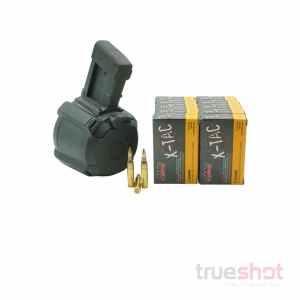 MAGAZINE DEAL: Black 60 Round Magpul PMAG D-60 Drum Magazine and 200 Rounds of Ammo - Retail / PMC 5.56 55 Grain