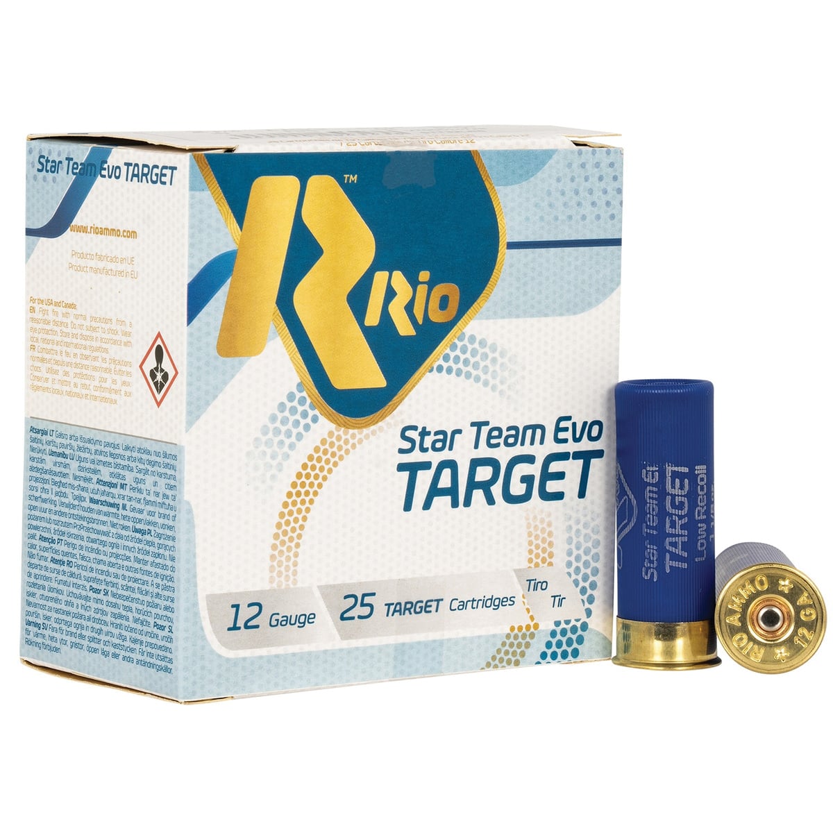 Rio Outdoors Corp Star Team Evo Target Long Range 12 Gauge 2-3/4" #8 1-1/8 oz 25rds Training Ammo - Precision Target Training Ammo - STT32LR8