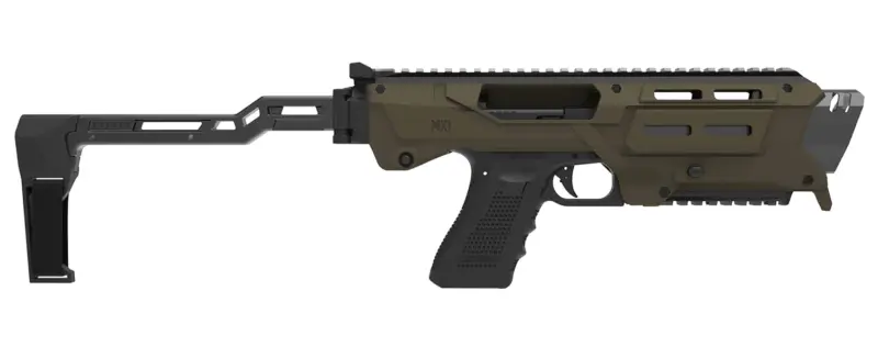 Meta Tactical Llc MX1-PS-GR MX-1 Conversion Kit Compatible w/Glock, OD Green Aluminum Frame w/M-LOK Picatinny Rail, Black Polymer Folding Stabilizer