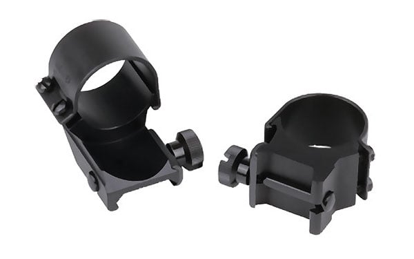 Weaver 1 inch Medium Aluminum See Through 2-Piece Extended Tactical Style Scope Ring, Matte Black - 49091