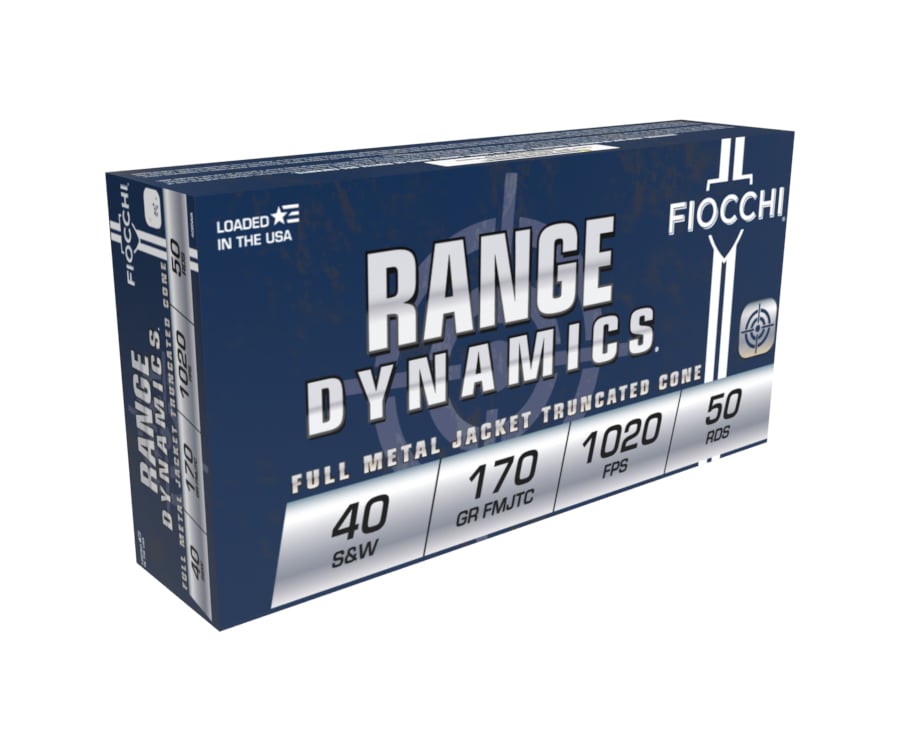 Fiocchi Range Dynamics .40 S&W 170gr FMJTC Ammo, 50rds. - 40SWA