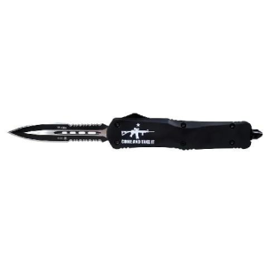 Templar-Knife Templar Knife Large Come And Take It AR OTF Knife 3-1/2" Serrated Dagger Black