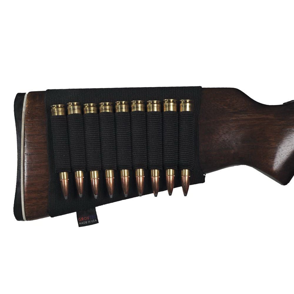 GrovTec 9 Shell Rifle Buttstock Ammo Holder, Black - GTAC81