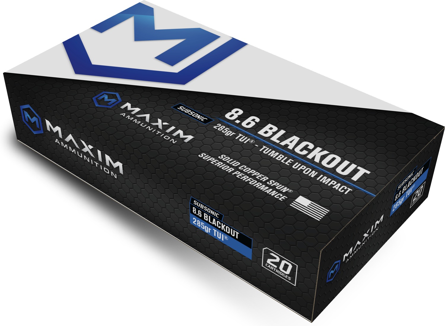 Maxim 8.6 Blackout 285GR TUI SBA Ammo - 20 Rounds