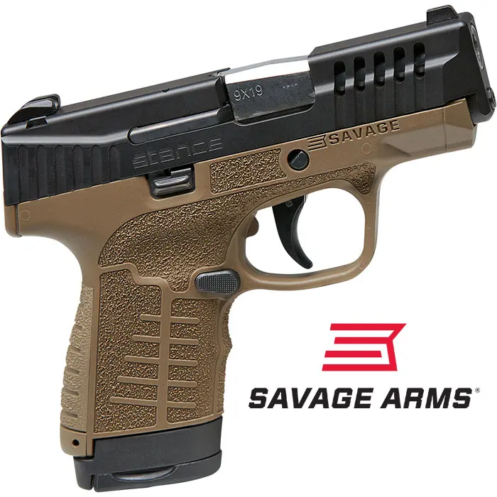 Savage Stance 9MM 3.2 inch 8-Round Black Slide Flat Dark Earth