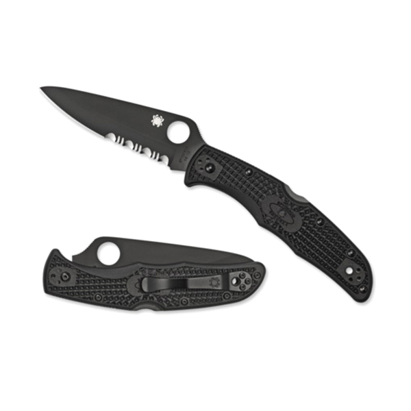 Spyderco Endura 4 Drop Point Lightweight Folding Knife, 3.75", Black TiCN Blade - C10PSBBK