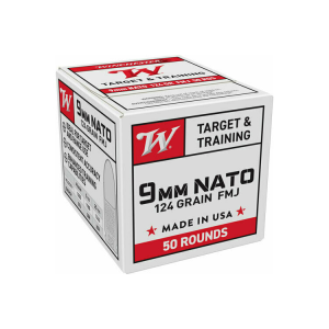 Winchester Ammo W9NATO50 9mm 124 GRFull Metal Jacket 50 Per Box