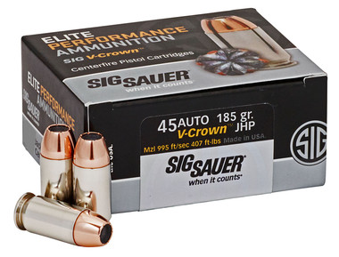 Sig Sauer Elite Performance .45 ACP 185gr V Crown Jacketed Hollow Point