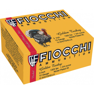 Fiocchi 123TRK5 Turkey Nickel Plated 12GA 3\" 1-3/4oz #5 Shot - 10sh Box