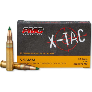PMC 556K X-Tac 5.56 NATO LAP M855 Ammunition 62 GR -Green Tipped 20 Round Box