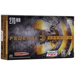 Federal P270L Premium  270 Win 130 gr Barnes Triple-Shock X 20 Bx/ 10 Cs