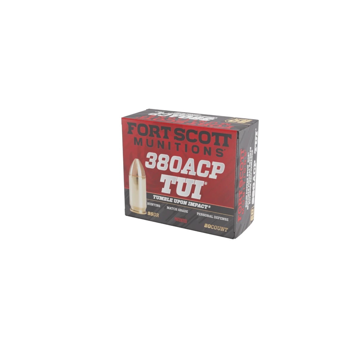 FORT SCOTT 380 ACP 95GR TUI – SOLID COPPER 20RD 25BX/CS - No Credit Card Fees - Low, flat rate shipping