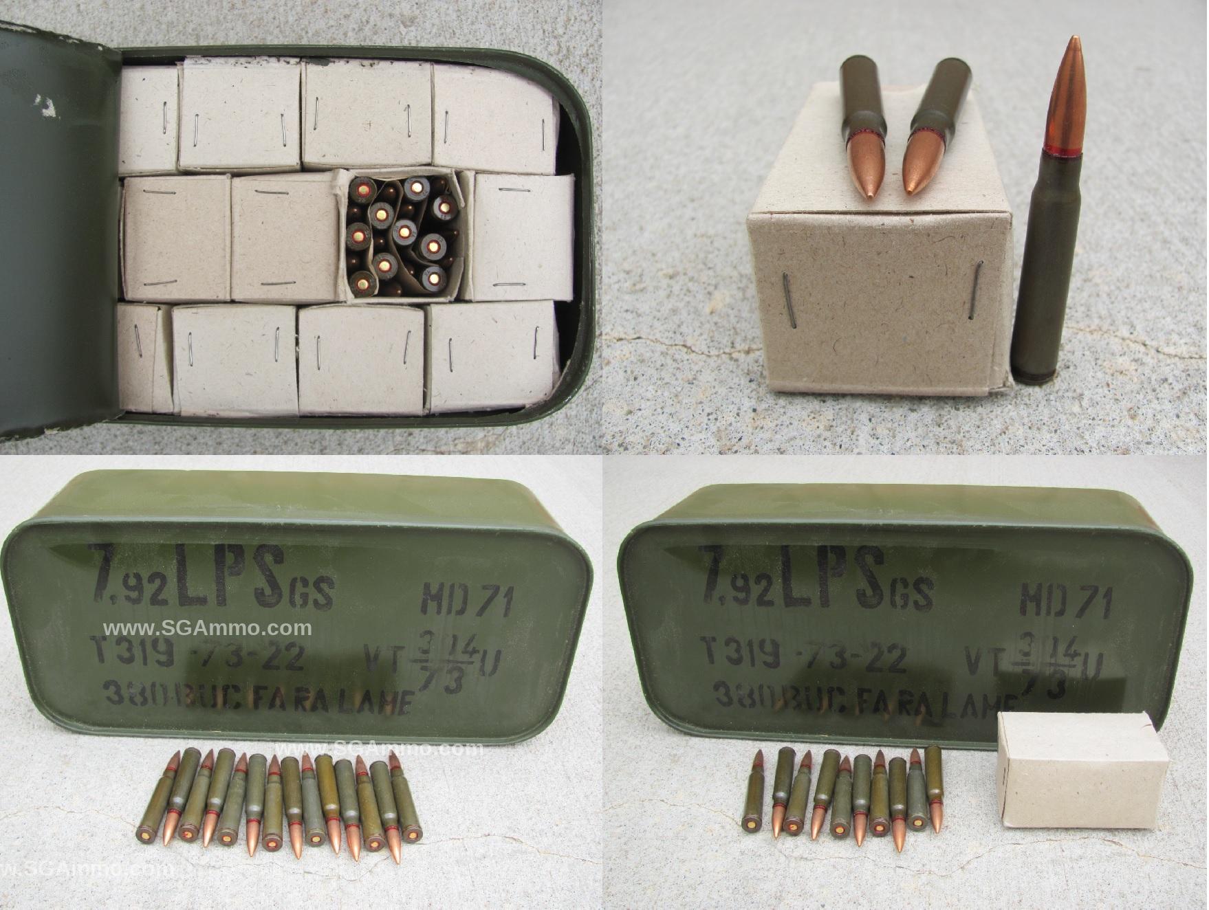 8mm Mauser – 380 Round Spam Can – 154 Grain FMJ Steel Case Ammo Made in Romania – NO CRATE