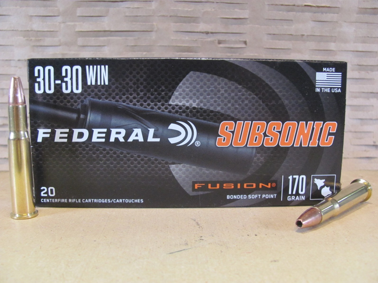 200 Round Case – 30-30 Win 170 Grain Subsonic Federal Fusion Bonded Soft Point Ammo – F3030FS2SUB