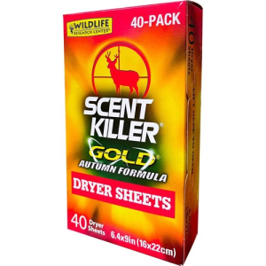 WILDLIFE RESEARCH Scent Killer Gold Autumn Formula Dryer Sheets 40pk