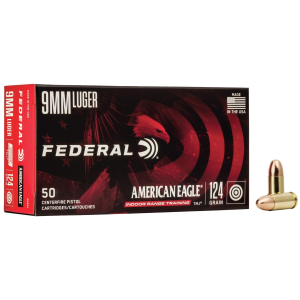 Federal American Eagle IRT Handgun Ammunition 9mm Luger 124 gr. TMJ 1120 fps 50/ct
