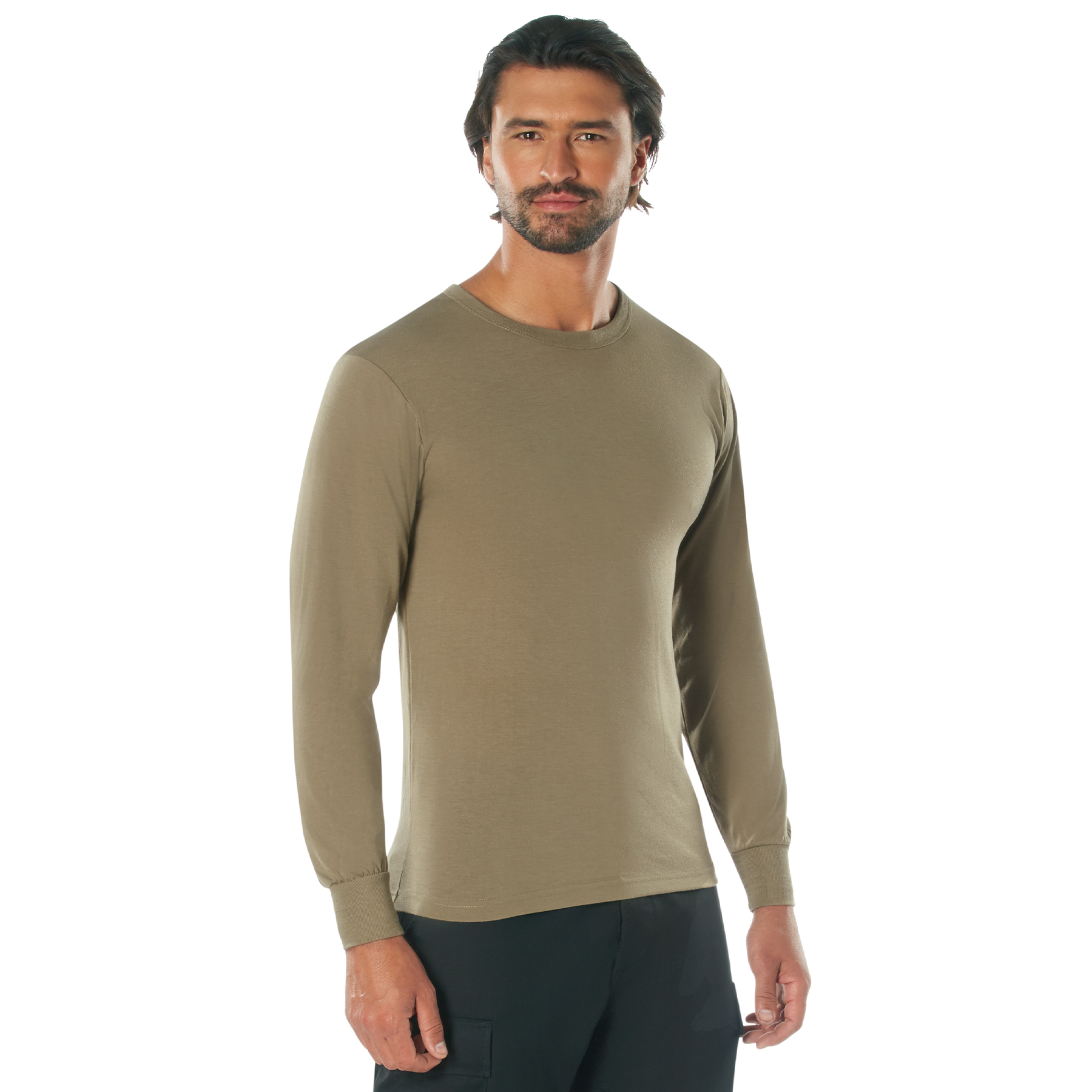 Rothco Moisture Wicking Long Sleeve T-Shirt - Ar 670-1 Coyote Brown, Medium