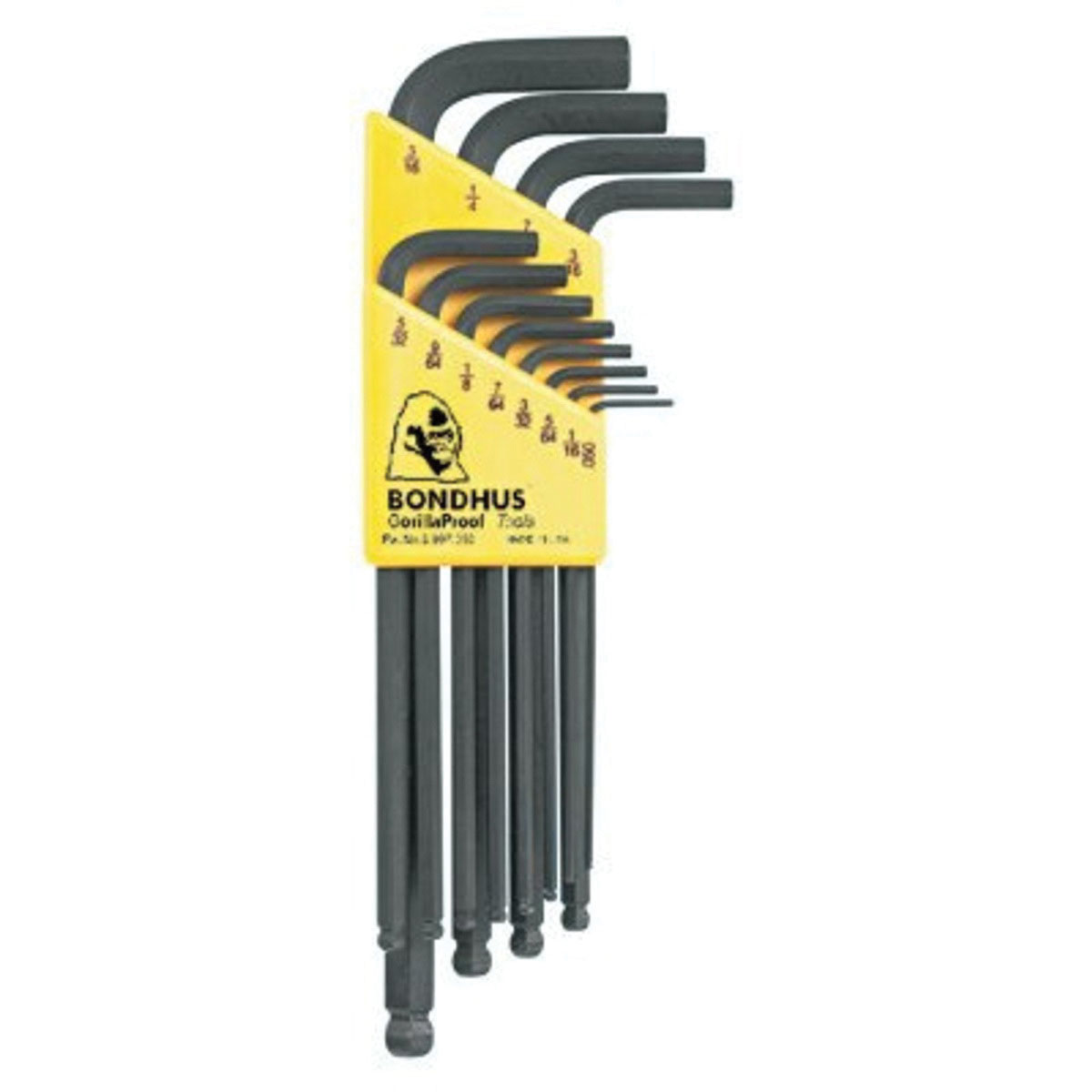 Bondhus BLX12 12-Piece Long Length Ball End L-Wrench Set, Black