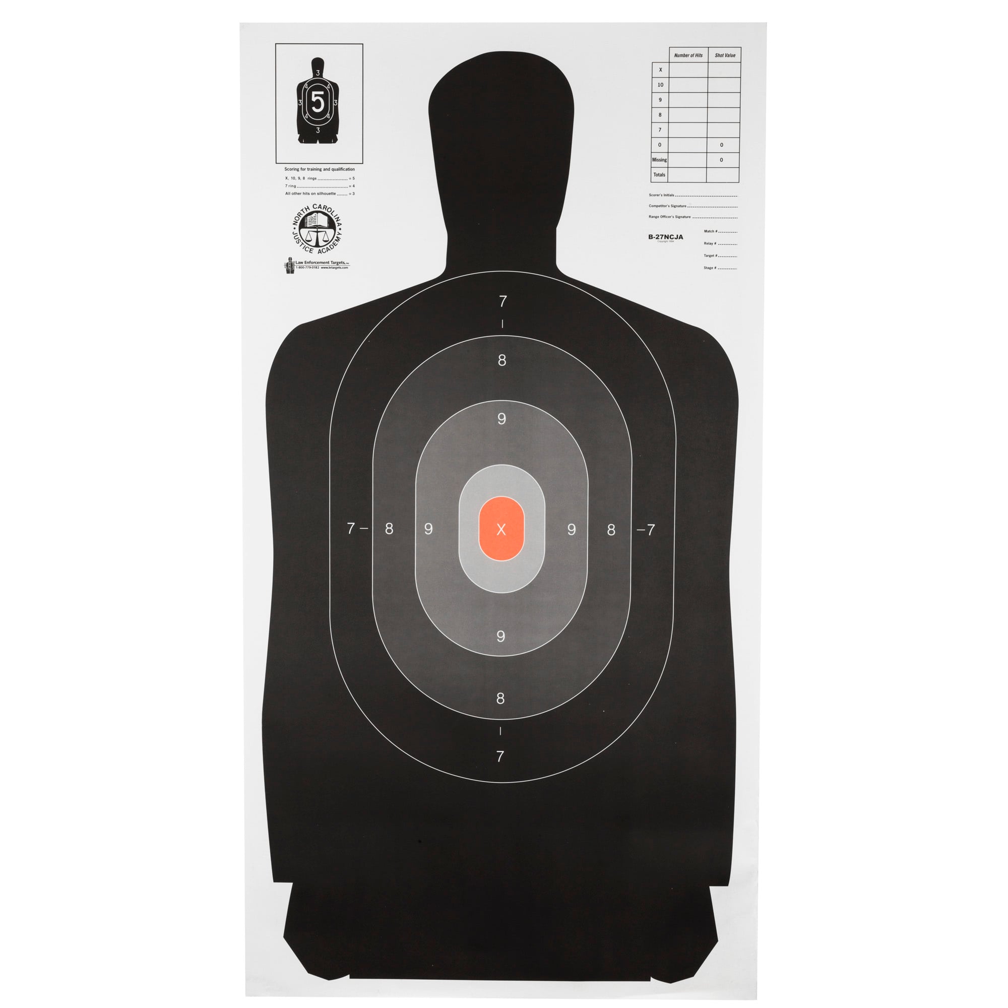 Action Target NC Criminal Justice Academy Target, 24"x45", 100 Per Box - B-27NCJA-100