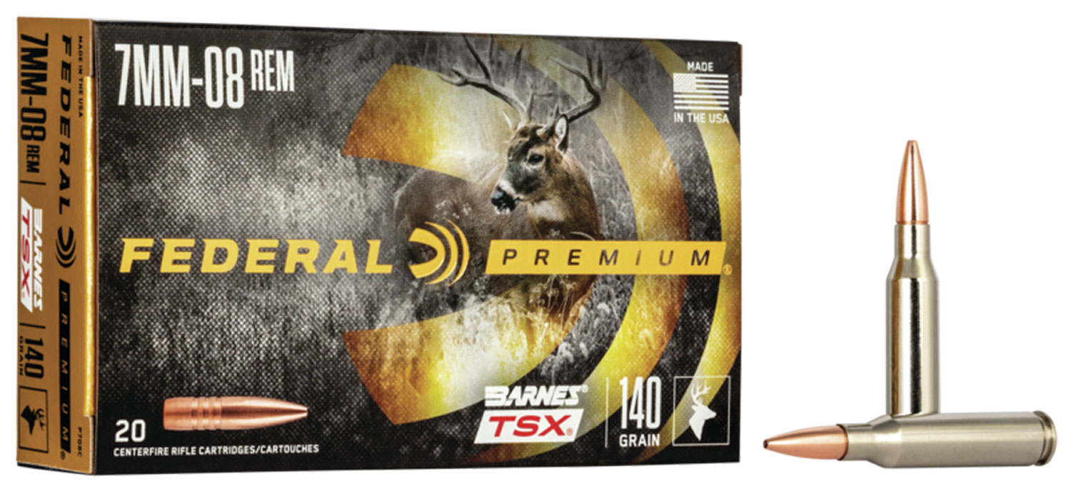 Federal Premium Rifle Ammo 7mm-08 Rem. 140 gr. Barnes TSX 20 rd. - No Credit Card Fees - Low, flat rate shipping