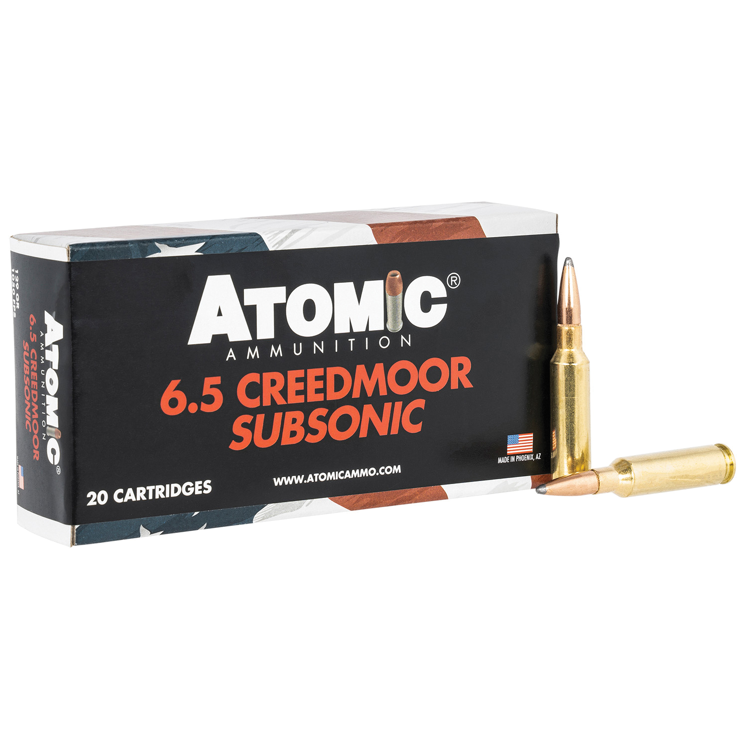 Atomic Ammunition Subsonic 6.5 Creedmoor 129 gr  JHP - 20rds - 00482