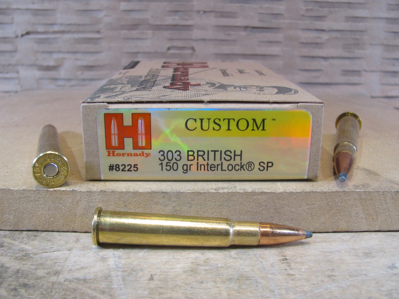 20 Round Box – 303 British 150 Grain InterLock SP Hornady Custom Ammo – 8225