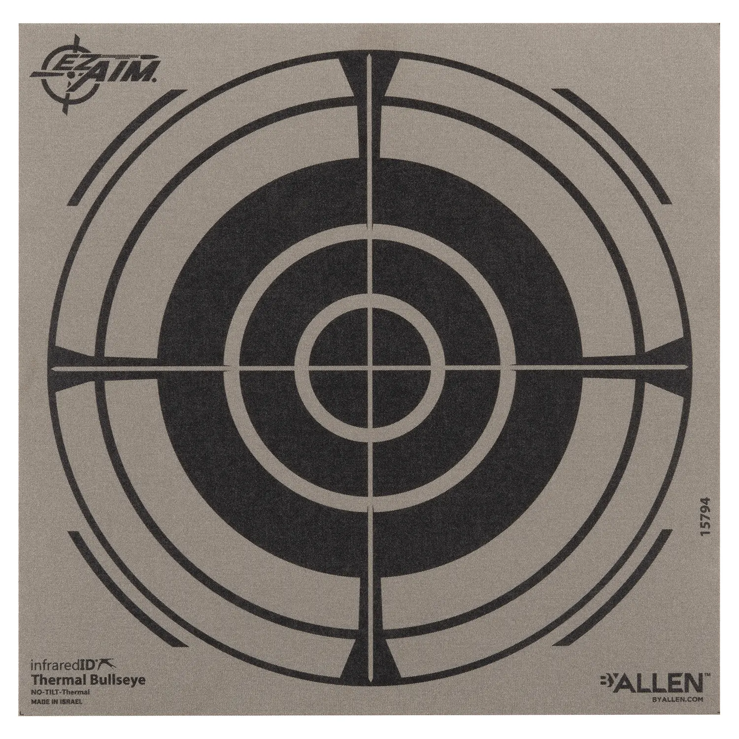Allen 15794 Thermal Target Bullseye Hanging Paper 8" x 8" Black/Gray