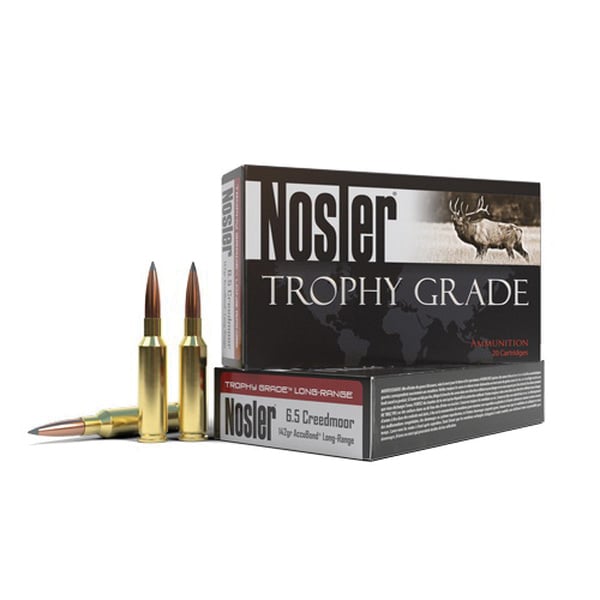 Nosler Trophy Grade 6.5 Creedmoor 142 grain AccuBond-Long Range Rifle Ammo, 20/Box - 60105