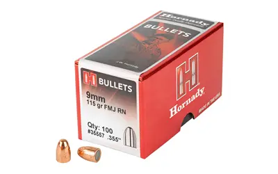 Hornady FMJ-RN 9MM .355 115GR 100CT