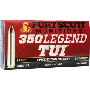 Fort Scott Munitions 350125SCV Tumble Upon Impact (TUI) Rifle 350 Legend 125 GRSolid Copper Spun 20 Per Box