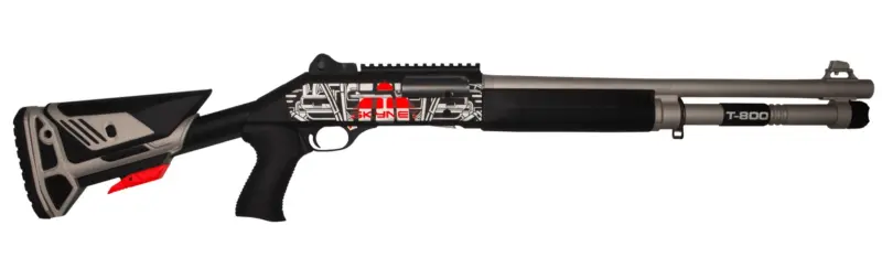 MAC 21000154AA1 1014 Judgement Day 12 Gauge Semi-Auto 3" 5+1 18.50" Anodized Steel Barrel, Black/Gray Anodized Receiver w/Red "SKYNET" Picatinny Rail, Synthetic Stock, Black Polymer Grip