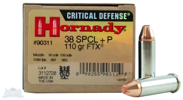 Hornady 38 Special+P 110gr FTX Critical Defense Ammunition 25rds - 90311